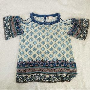 Flying Tomato Cold Shoulder Floral Paisley Tunic Size 1X